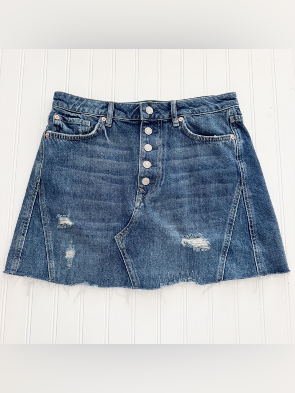 We the Free Button Fly Denim Mini Skirt - Size 30
